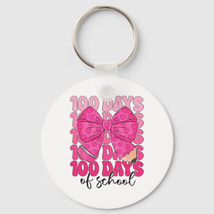 100 Dagen School Juf Meisjes Kids Coquette Strik Sleutelhanger