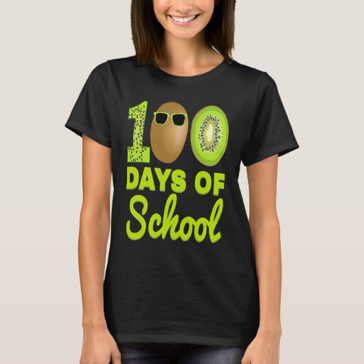 100 dagen school Kiwi grappig eten fruit liefhebbe T-shirt (Voorkant)
