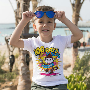 100 dagen School Kleurrijke Aap Kinder Design T-shirt