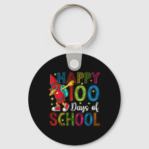100 dagen School Kleurrijke Dabbing Pencil Teacher Sleutelhanger