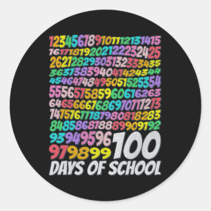 100 dagen School Kleurrijke Regenboog Leraar Kinde Ronde Sticker