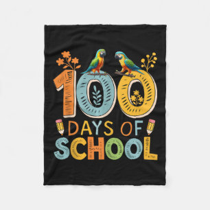 100 dagen school Kleurrijke Schattigee papegaaien Fleece Deken