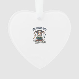 100 Dagen School Koe Vintage Gravure Leraar T-shir Ornament