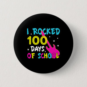 100 dagen school kreeg ik 100e dag gitaarmuziek ronde button 5,7 cm