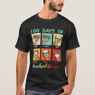 100 dagen school Leraar Lama draagt masker verkeer T-shirt