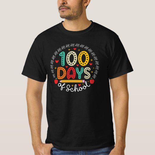 100 dagen school leraar student t-shirt (Voorkant)