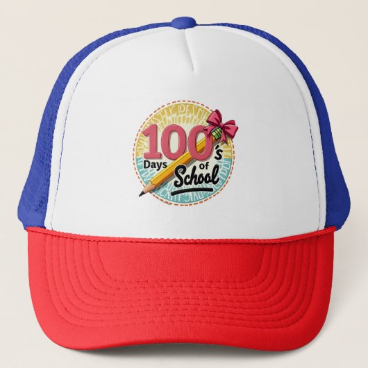 100 dagen school | Leren en groei vieren Trucker Pet (Voorkant)