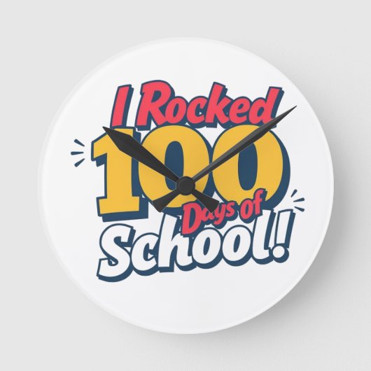 100 dagen school: leuk en uniek ronde klok (Voorkant)