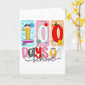 100 dagen school Lief Kleurrijk 100ste dag Kaart (Gele Bloem)