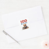 100 Dagen School Lieve Beer Leest Klaslokaal Vierkante Sticker (Envelop)