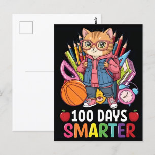 100 dagen school Lieve Kat Kittens Meisjes Kindere Briefkaart
