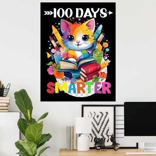 100 dagen school Lieve Kat Kittens Meisjes Kindere Poster (Thuiskantoor)