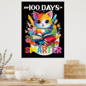 100 dagen school Lieve Kat Kittens Meisjes Kindere Poster (Keuken)