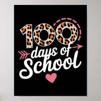 100 dagen school luipaard hart meisjes vrouwen kin poster
