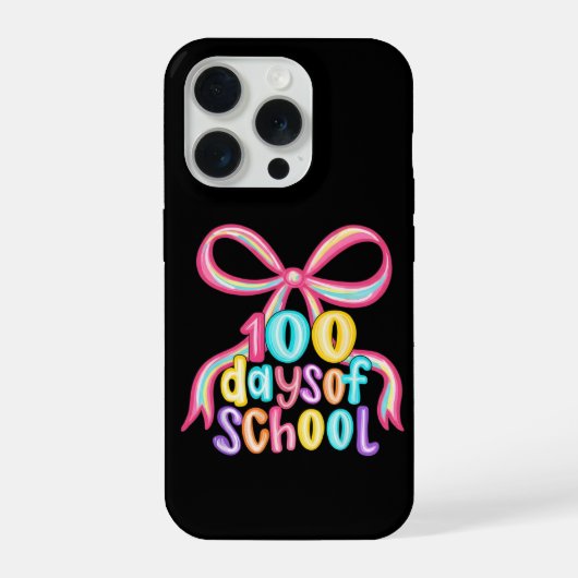100 dagen school luipaard strik potlood iPhone hoesje (Achterkant)