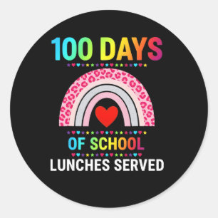 100 dagen school lunches geserveerd Regenboog lunc Ronde Sticker