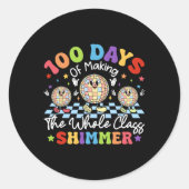 100 dagen school maken van de hele CL Shimmer Gir Ronde Sticker (Voorkant)