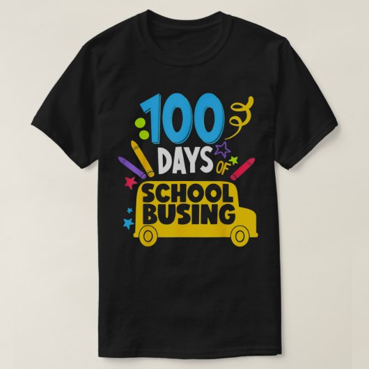 100 dagen school met Funny Bus Driver amp Kinder T-shirt (Design voorkant)