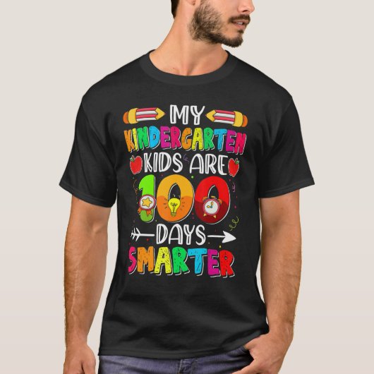 100 dagen school mijn Kinderen in de kleuterschool T-shirt (Voorkant)
