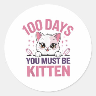 100 dagen school moet je kitten kat 100e zijn ronde sticker