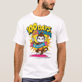 100 dagen School Monkey Celebration Design T-shirt (Voorkant)