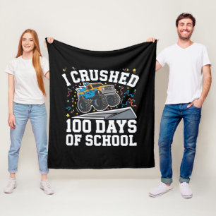 100 dagen school monstertruck 100ste dag school fleece deken