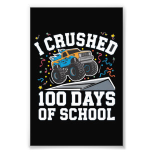 100 dagen school monstertruck 100ste dag school foto afdruk