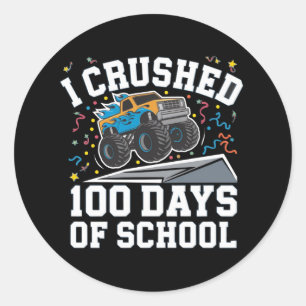100 dagen school monstertruck 100ste dag school ronde sticker