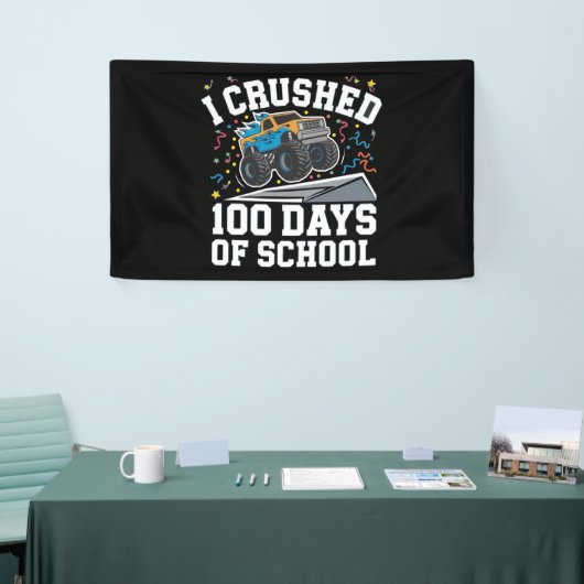 100 dagen school monstertruck 100ste dag school spandoek (Beurs)