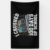 100 dagen school monstertruck 100ste dag school spandoek (Verticaal)