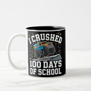 100 dagen school monstertruck 100ste dag school tweekleurige koffiemok