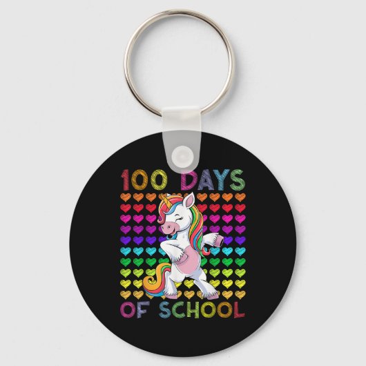 100 dagen school nog steeds liefdevol Het Harten E Sleutelhanger (Voorkant)