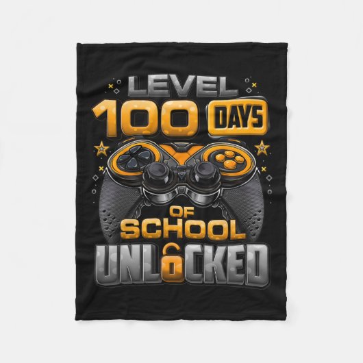 100 dagen school ontgrendelde jongens 100ste dag v fleece deken (Voorkant)