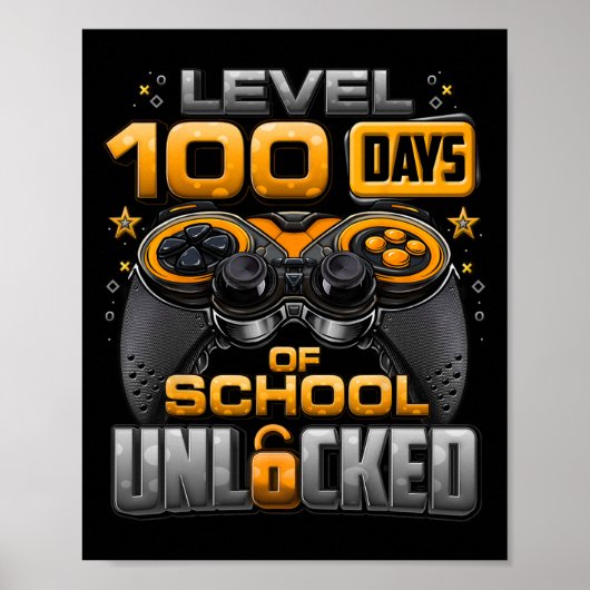 100 dagen school ontgrendelde jongens 100ste dag v poster (Voorkant)