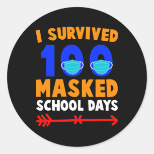 100 dagen school overleden 100 dagen gemaskerde TC Ronde Sticker