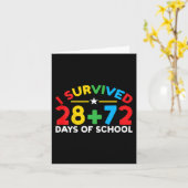 100 dagen school overleefde ik 28 + 72 dagen schoo kaart (Gele Bloem)