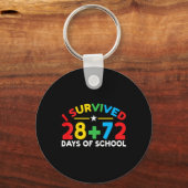100 dagen school overleefde ik 28 + 72 dagen schoo sleutelhanger (Voorkant)