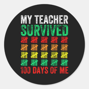 100 dagen school overleefde mijn leraar 100 dagen ronde sticker