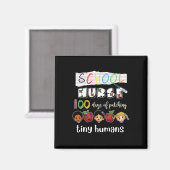 100 dagen school patching Tiny Humans School Nur Magneet (Voorkant / Achterkant)