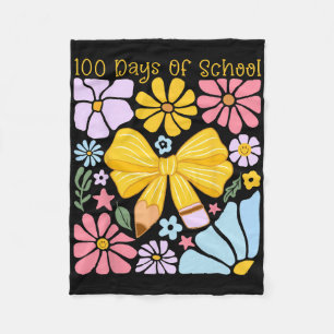 100 Dagen School Potlood Boog Bloemen Mijlpaal Ki Fleece Deken