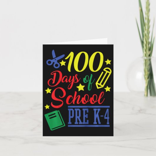 100 dagen school Pre-K 4 Kaart (Voorkant)