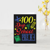 100 dagen school Pre-K 4 Kaart (Gele Bloem)