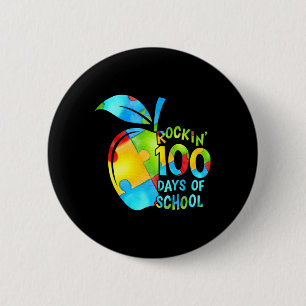 100 dagen school Puzzle Apple Autism Awa Ronde Button 5,7 Cm