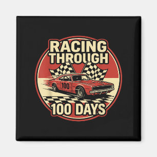 100 Dagen School Raceauto Grafische Kunst Magneet