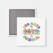 100 dagen school retro groovy leraar 100e dag magneet (Voorkant / Achterkant)