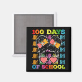 100 Dagen School Rommelige Bun Onderwijzer Magneet (Voorkant / Achterkant)
