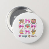 🌈🎀 100 dagen school 🎉📚 ronde button 7,6 cm (Voorkant /achterkant)