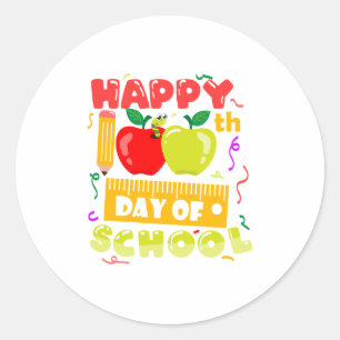 100 dagen school ronde sticker