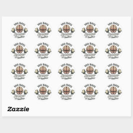 100 dagen school- ronde sticker
