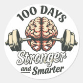 100 dagen school- ronde sticker (Voorkant)